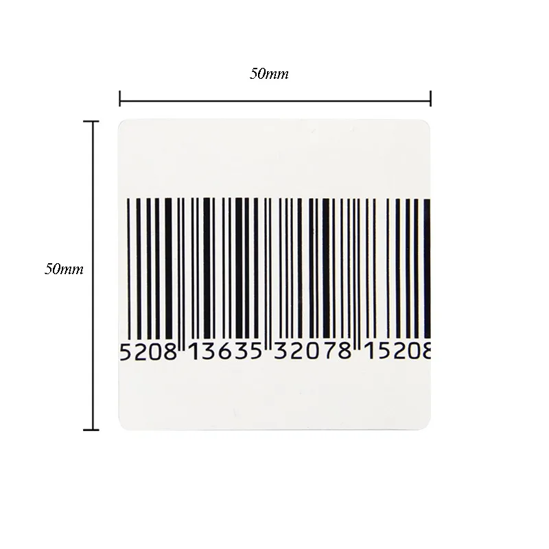 EAS RF Мягкая Этикетка 50*50 мм пустая Прозрачная Самоклеющаяся наклейка паста на товар