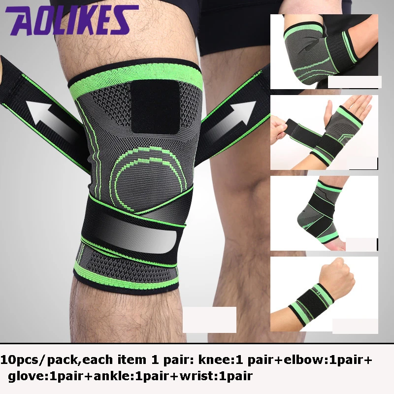 

10pcShin Knee Support Elbow Protector Leg Arthritis Injury Gym Sleeve Elasticated Bandage Charcoal Knitted Ankle Warm Wrist Warm