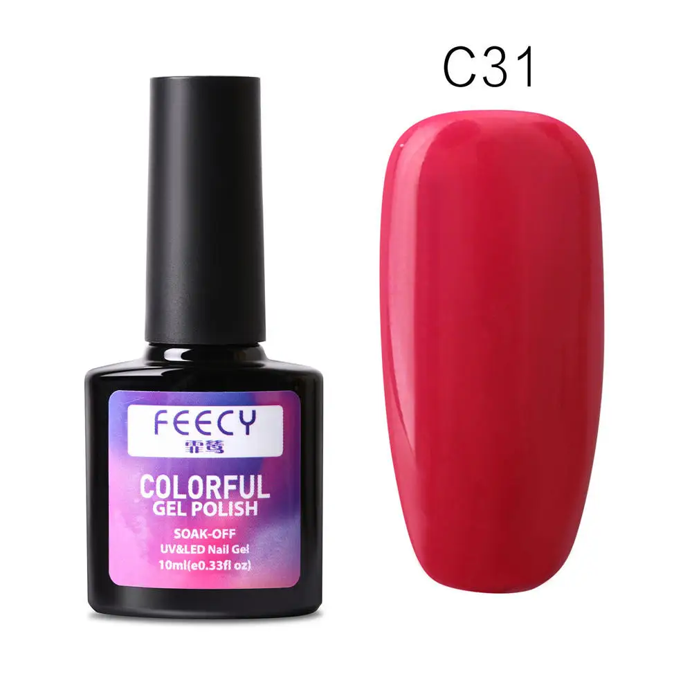 Gel Nail Polish Soak Off UV LED Gel Varnish Wipe Top Coat Color Nail Gel Polish DIY Nail Art Lacquer Manicure Nail Art Tool - Цвет: Feecy C31