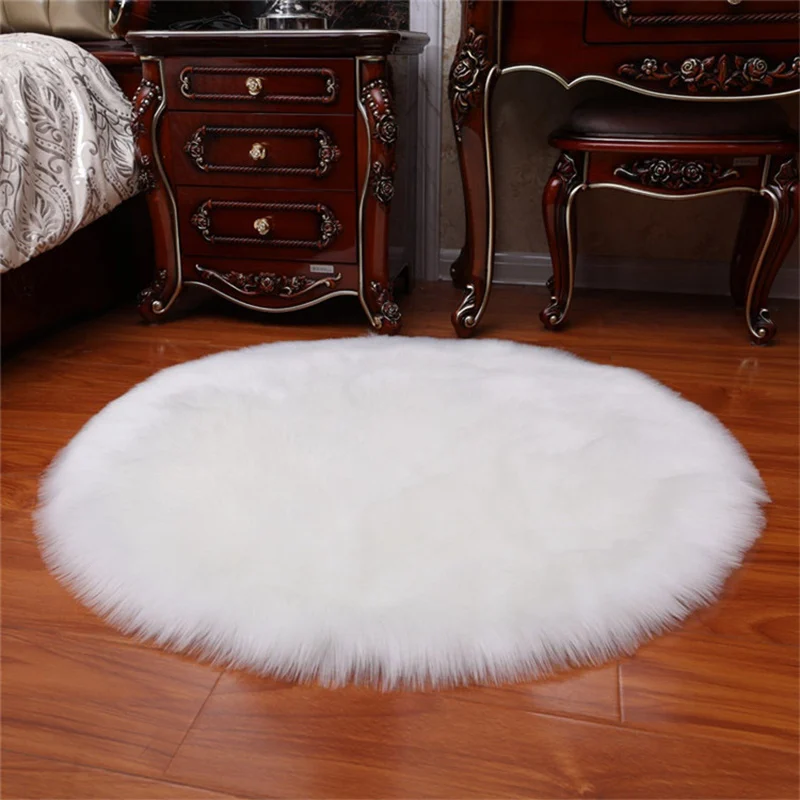 30*30CM Soft Artificial Sheepskin Rug Chair Cover Bedroom Mat Artificial Wool Warm Hairy Carpet Seat Textil Fur Area Rugs