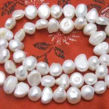 5 нитей 4-5 мм натуральный белый пресноводный жемчуг барокко Свободные бисера 14"