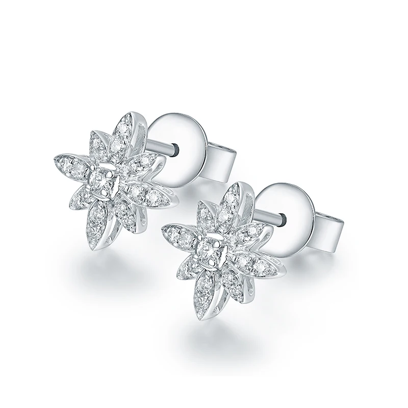 Роскошные женские серьги из 18 каратного белого золота с бриллиантами|earrings