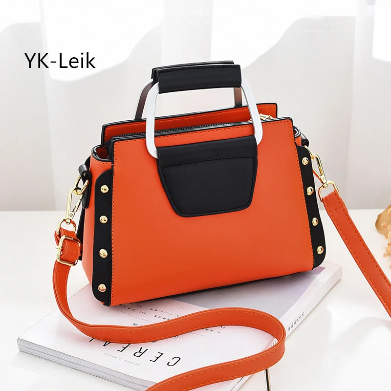

YK-Leik 2017 Korean wild Fashion Casual women Handbags Shiny Rivets Bright Women Bag Shoulder Messenger Bags Mini Handbag