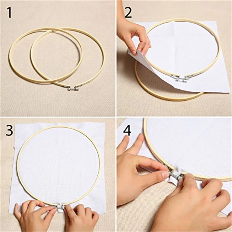 KOKNIT Bamboo Cross Stitch Hoops with 50pcs Threads 5 pcs Embroidery Hoops Scissors Needles Accessories For Women Embroidery Kit (6)