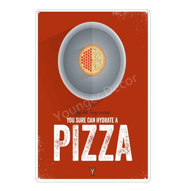 Горячая итальянская тарелка для пиццы Ретро Нью-Йорк Стиль вкусная пицца Декор настенный металлический плакат для магазина дома кухни пиццерия знаки YD005 - Цвет: YD0096