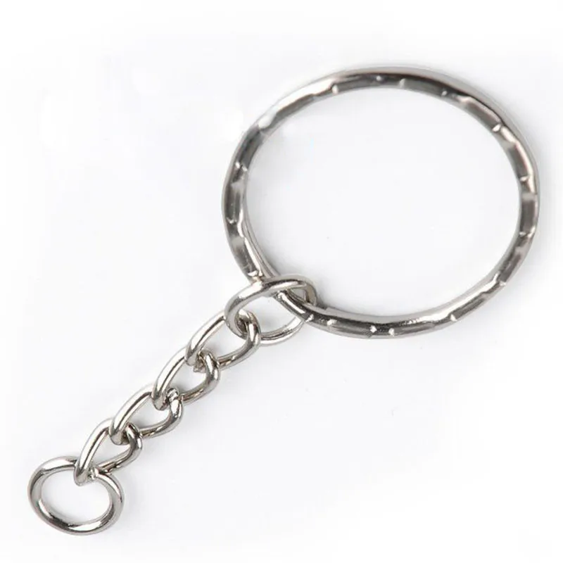 

50pcs/set 25mm Silver Color DIY Key Chains Keyring Keychain With Chain Key Rings For Women Men Jewelry Accessories