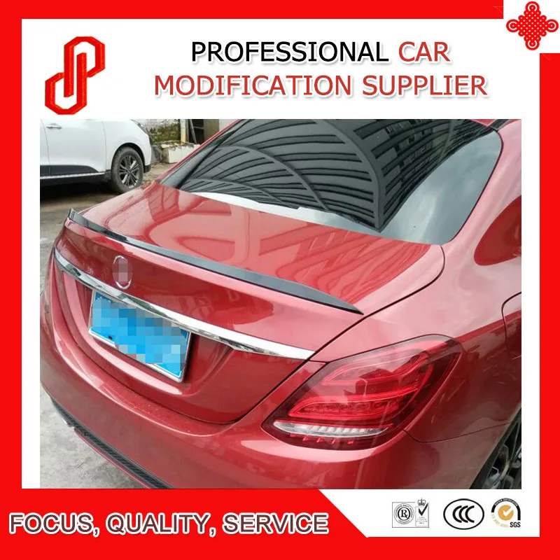 

For Benz W205 Spoiler ABS Material Car Rear Wing Primer Color Rear lip Spoiler For W205 C180 C200 C260 Spoiler B 2015-2018