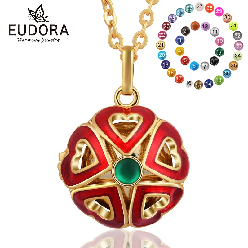 

Eudora 20mm Harmony Ball Chime Sound Bola Ball Pendant Necklace BaBy Musical Chime Ball for Pregnant Women fine Jewelry K138G20