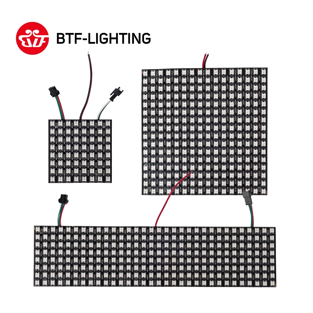 Гибкий RGB матричный экран WS2812B с разрешением 8x 8/16x1 6/8x32 WS2811 WS2812 IC индивидуально