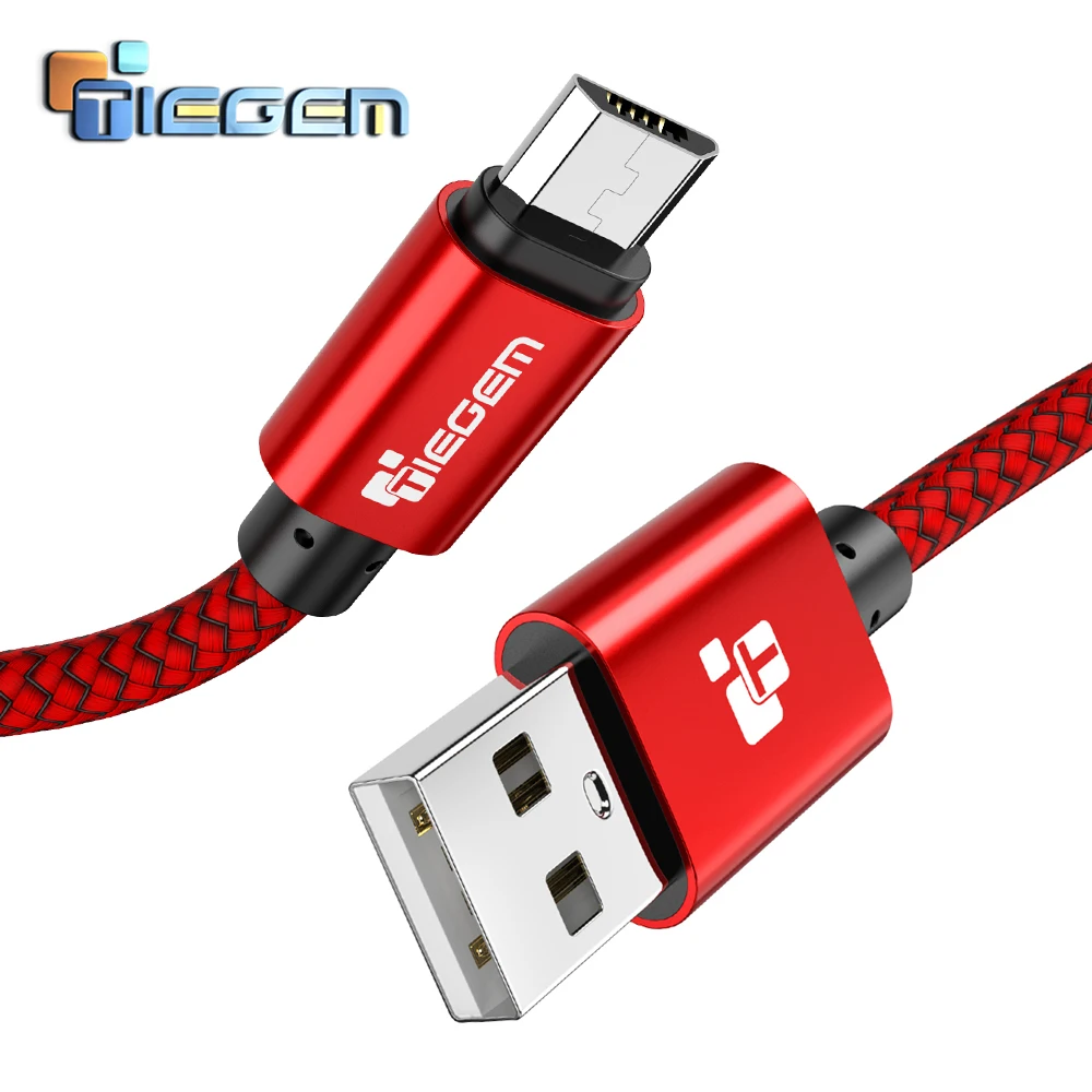 Micro USB кабель TIEGEM 2 А нейлоновый для быстрой зарядки и передачи данных Samsung HTC Xiaomi LG