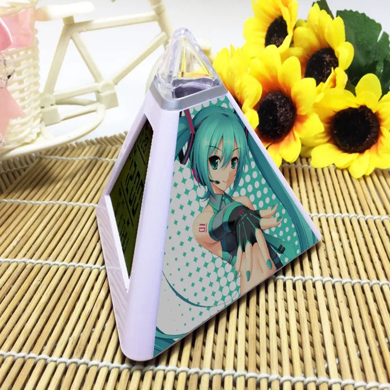 Horloge digitale Hatsune Miku светодиодный Будильник мультяшная Пирамида цифровой будильник reloj despertador de cabeceira детские часы - Цвет: 03