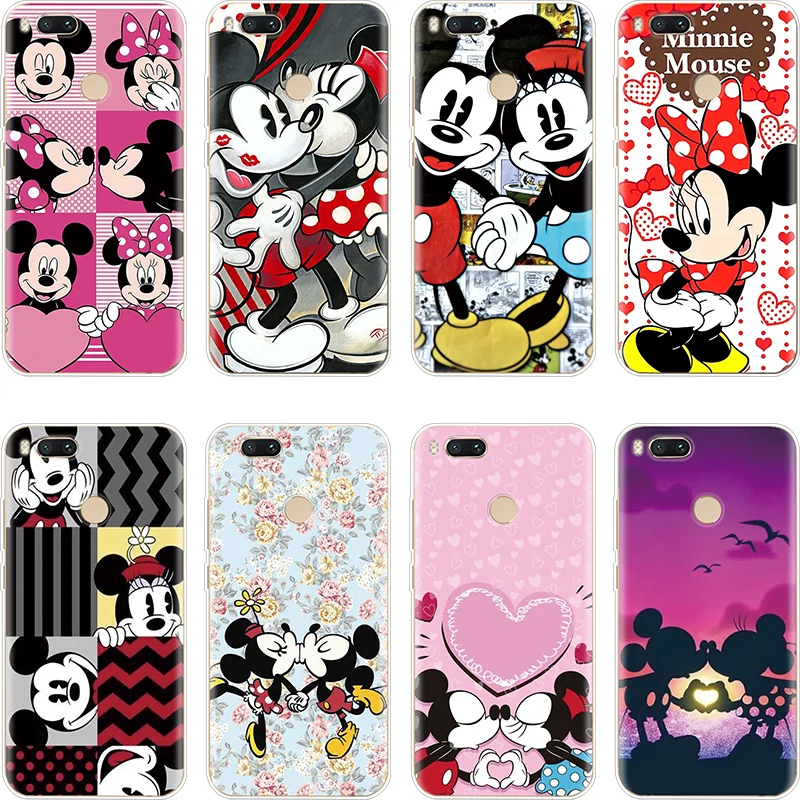 

Minnie Mickey Coque For Xiaomi Mi 9 8 5 A2 A1 5X 6X 4 4C 5S Plus Lite 6 SE Mi Mix 3 2 2S Note 2 3 Play TPU For Xiaomi Mi A2 Case