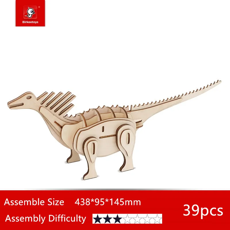 wooden dinosaur figures