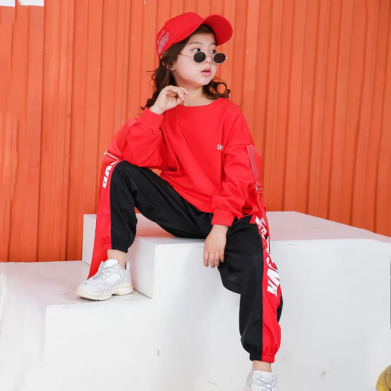Kids Hip Hop Clothing Casual Tops Shirt Sweatshirt Dancing Jogger Pants for Girls Boys Jazz Dance Costume Ballroom Dance Clothes