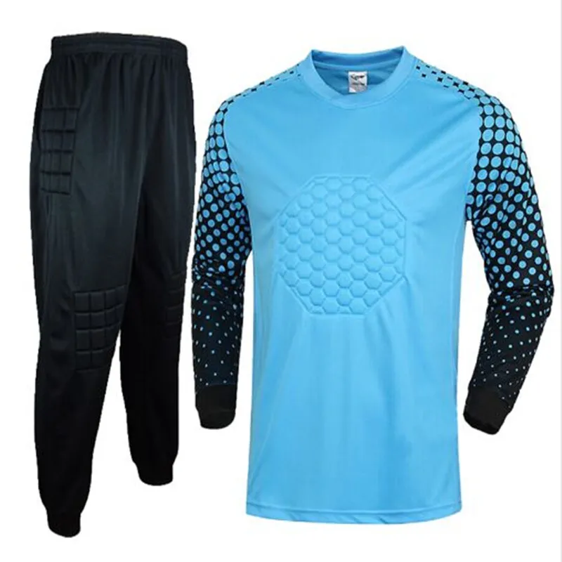 Мужская футбольная форма вратаря, губка, защитный костюм, Футбольная спортивная одежда, комплекты с длинными рукавами