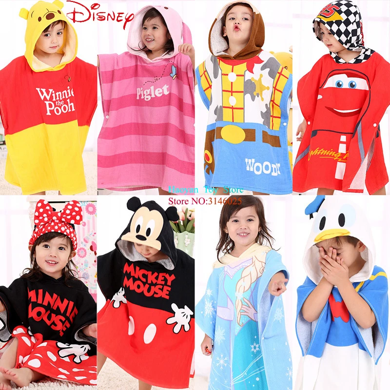 

Disney Hero Baby Cotton Hooded Bath Towel Kids Cartoon Girls Robe Boy Beach Cloak Towel Elsa Mickey Pooh Toalha for Toddler