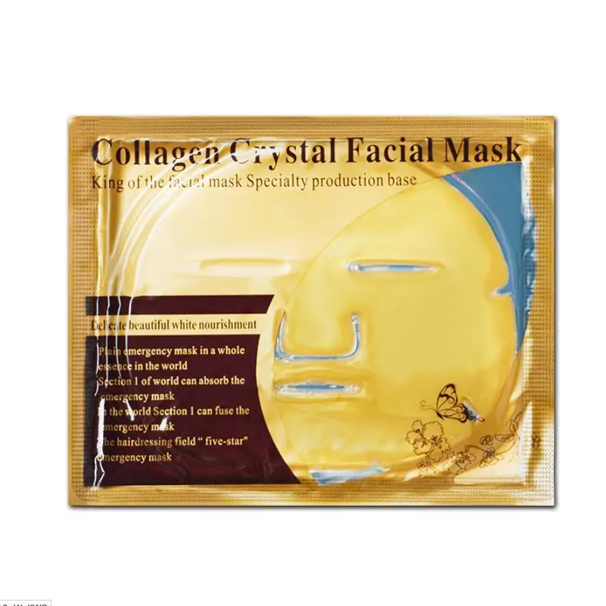 DHL 100 шт. Простыни маска Золото, коллаген Уход за кожей лица маска Красота Уход за кожей Отбеливание Увлажняющий Антивозрастной Маска для