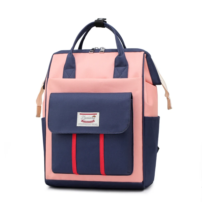 Pink blue Подгузник рюкзак сумка Мумия большая емкость сумка мама ребенок Multi-function коляска с водоотталкивающим покрытием Путешествия Пеленки сумки для ухода за ребенком - Цвет: Pink blue