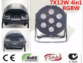

CREE RGBW 4in1 7x12W led par DMX Stage Lights Business Led Flat Par High Power Light with Professional for Party KTV Disco DJ