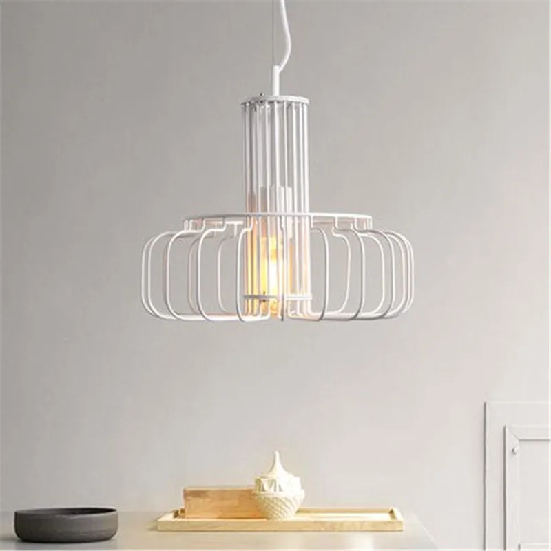 

Modern Art Birdcage Led Pendant Light Vintage Lantern Bedroom Dining Room Lights Simply Wrought Iron Suspension Light Fixtures