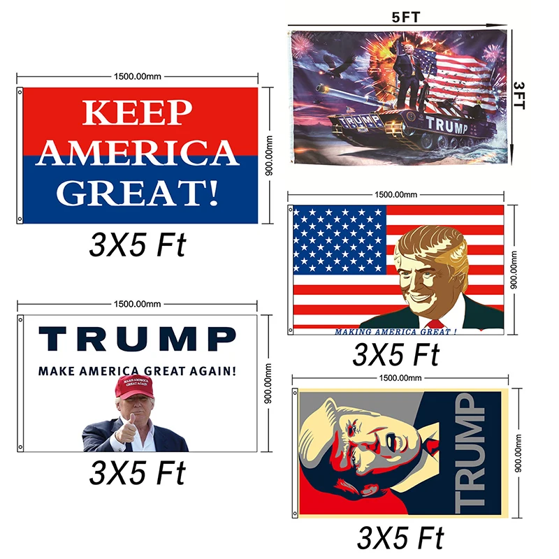 

3x5 FT/150x90cm Trump 2020 Flag Double Sided Printed Donald Trump Flag Keep America Great Donald for President USA Dropshipping