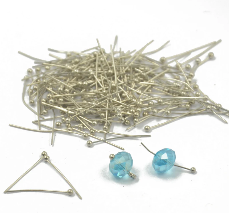 

20pcs Silver Copper Ball Head Pins 20mm Findings Accessories for Jewelry DIY Making Handmade Crafts Connect Beads