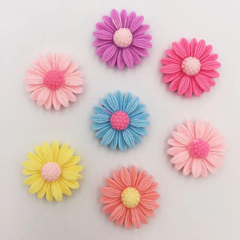 

DIY 10pcs 20mm Resin Hand Painting Daisy Flatback Stone/Children Scrapbook Crafts K85