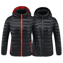 Men&women Intelligent Heated Jackets Winter Outdoor Hooded Waterproof Jackets Thermal Warm USB Heating Quickly Hiking Jackets