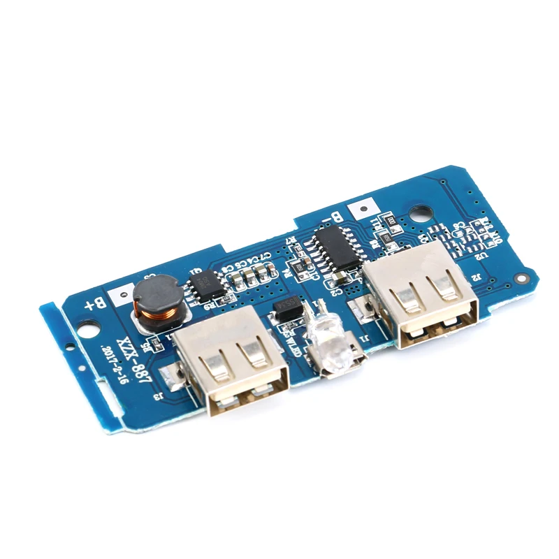 18650 Dual Micro USB 3.7V to 5V 2A Boost Mobile Power 
