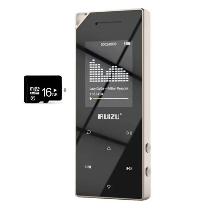 Bluetooth MP4 музыкальный плеер сенсорный экран металлический корпус 16 ГБ Портативный цифровой MP3 музыкальный плеер с Аудио Плеером с динамиком - Цвет: gold with 16gb