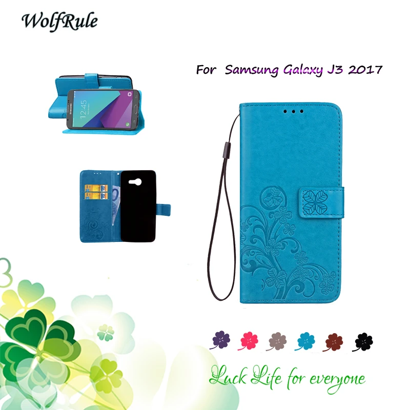 For Cover Samsung Galaxy J3 2017 Case Flip PU Wallet Phone Bag Prime J327 | Мобильные телефоны и аксессуары