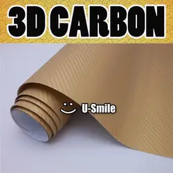 3D золотистое Углеродное Волокно Винил Автомобиля DIY обёрточная бумага простыни Roll плёнки стикеры Наклейка выпуска воздуха автомобиля ping