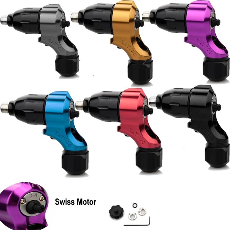 

Top Rotary Tattoo Machine Swiss Motor Adjustable Stroke Direct 2 Drive Aircraft Aluminum Enclosure Tattoo Motor Machine