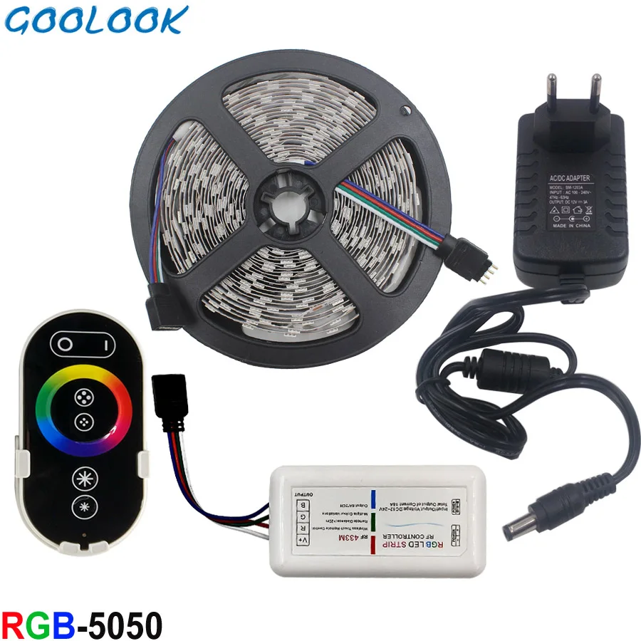 Светодиодная лента светильник 5050 2835 RGB 5 м 10 водонепроницаемый диод 12 в пост. Тока