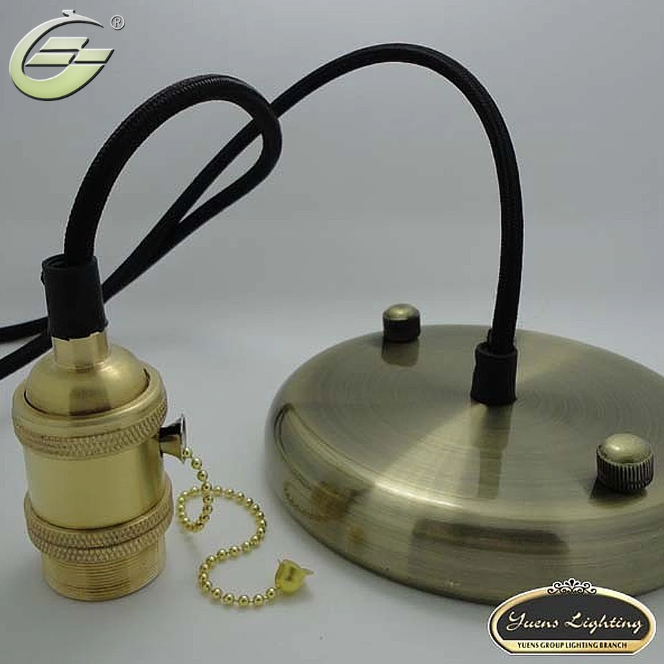 E26 E27 Bronze Vintage Pendant Lamp Holder Kit Diy Accessories Copper Wire Base Free In Lights From Lighting On