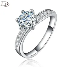 Chic AAA Rhinestone Ring For Women Vintage silvery Wedding Engagement Rings Fashion Jewelry Bague Bijoux Gifts Dd061