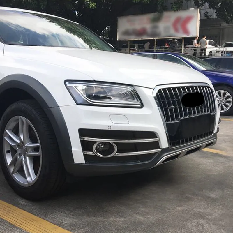 

Car Styling Front Bumper Fog Lamp Grille Grill Decoration Frame Cover Trim Strips For Audi Q5 Plus 2017 Exterior Accessories