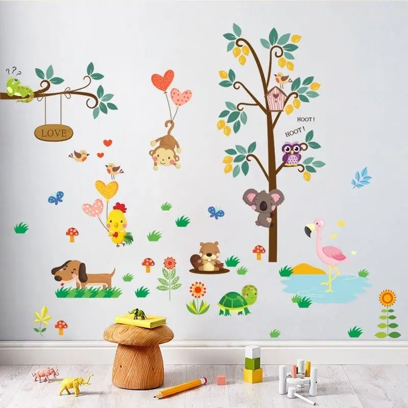 

Kids Baby Children Room Cartoon Animal Wall Stickers Vinyl Decor DIY Art Decal