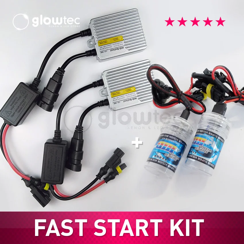 1 комплект 12 в 35 Вт AC Быстрый старт H7 H1 H3 H11 9005 HID лампы и балласт GLOWTEC | Автомобили