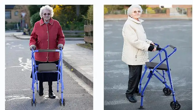  The old man to help train operation can sit folding portable walking car aluminum alloy help step w