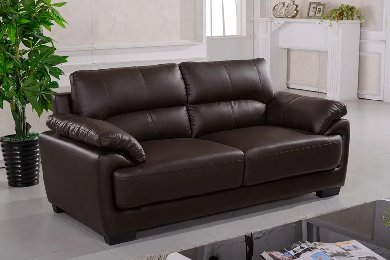 Lizz estilo americano sofá de 3 plazas genuino sofá de cuero para el