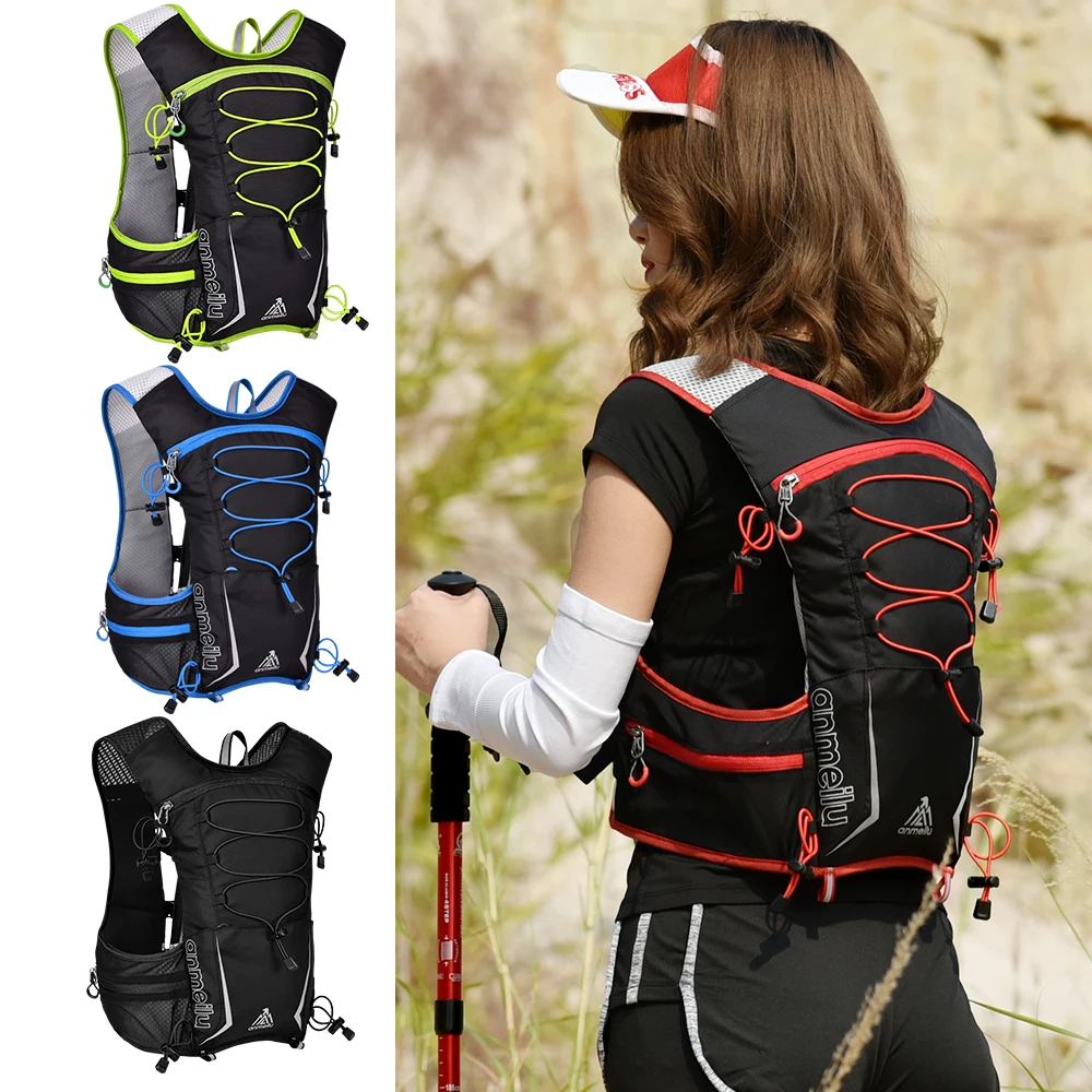 ANMEILU 5L Reflective Running Vest Hydration Running Backpack Outdoor