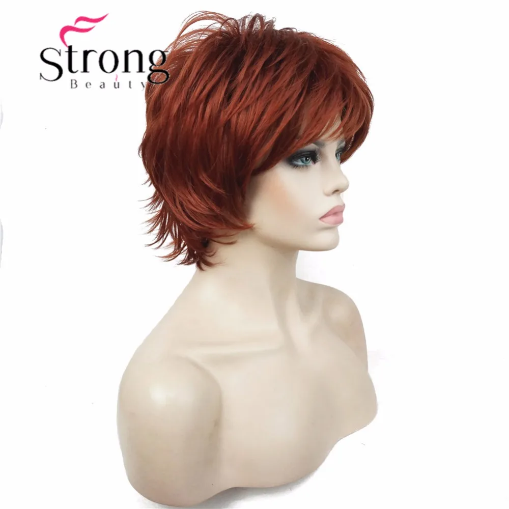 StrongBeauty короткий многослойный ворсистый медный красный полный синтетический