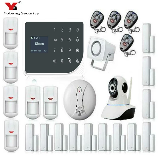 YoBang Security WIFI GSM Home Security font b Alarm b font System IOS Android APP Controls