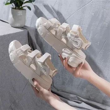 

2019 Gladiator Sandals Fashion Summer Thick Sole Platform Ladies Shoes Buckle Beach Sandals Woman sandalia shoes women