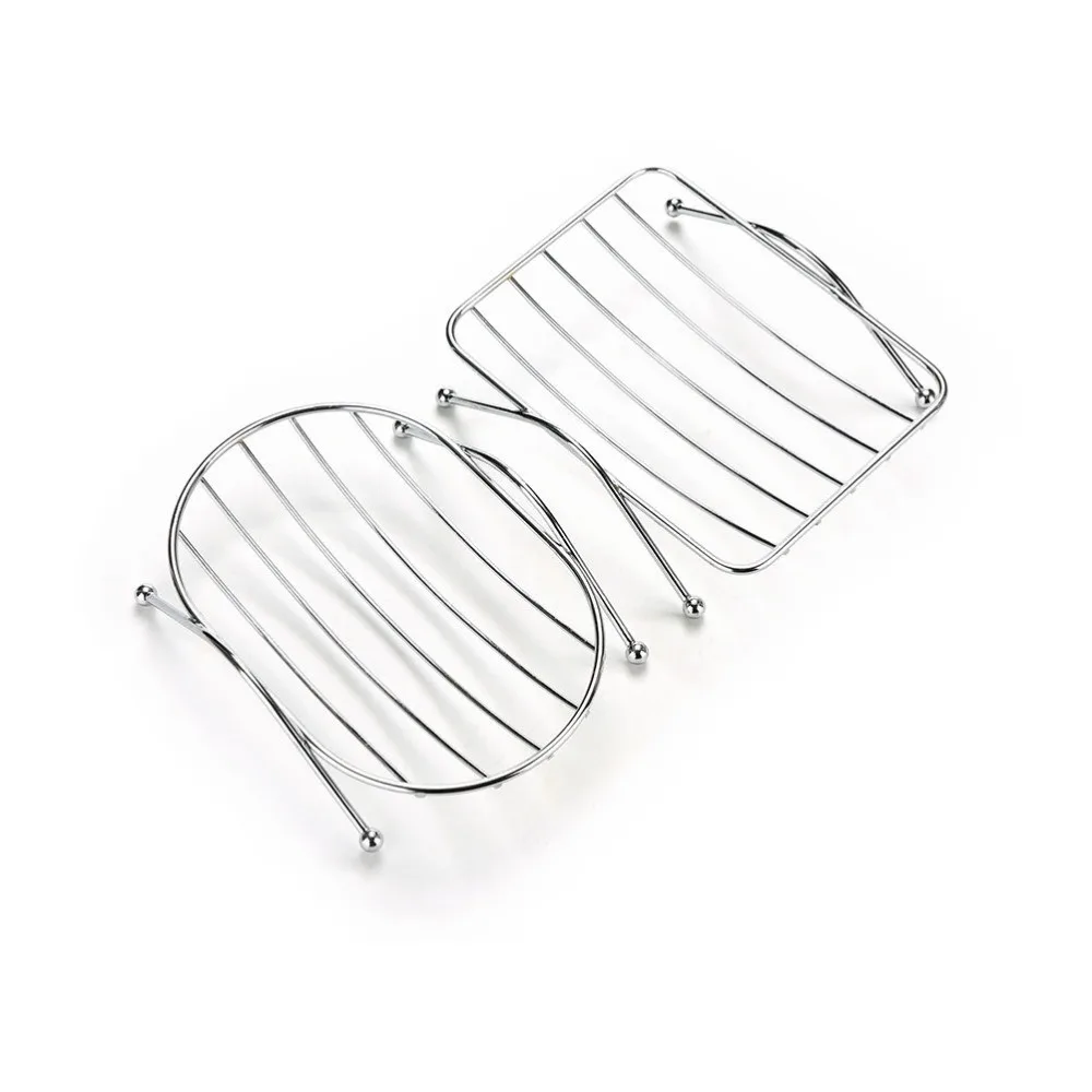 

1pcs Stainless Steel Bathroom Square Round Soap Rack Box Holder Tray