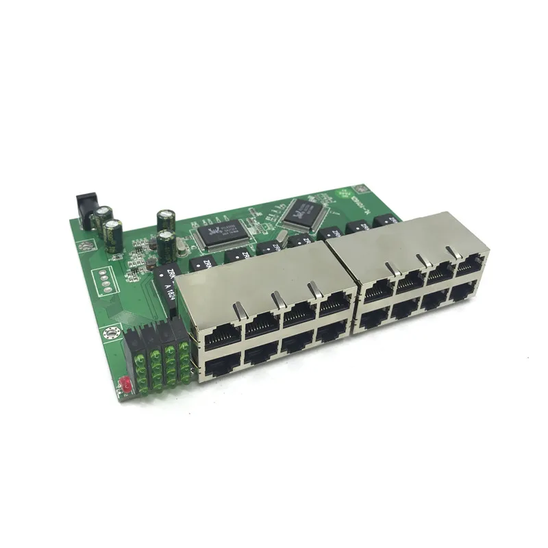 OEM 10/100 Мбит/с RJ45 16 портов Быстрый Ethernet коммутатор модуль Lan Hub US EU вилка 5 в адаптер