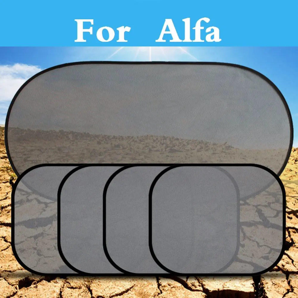 Car Sun Shades Rear Window Cover Mesh Visor Shield Screen styling For Alfa Romeo 147 156 159 166 4C 8C Brera car-window-covers-for-sun