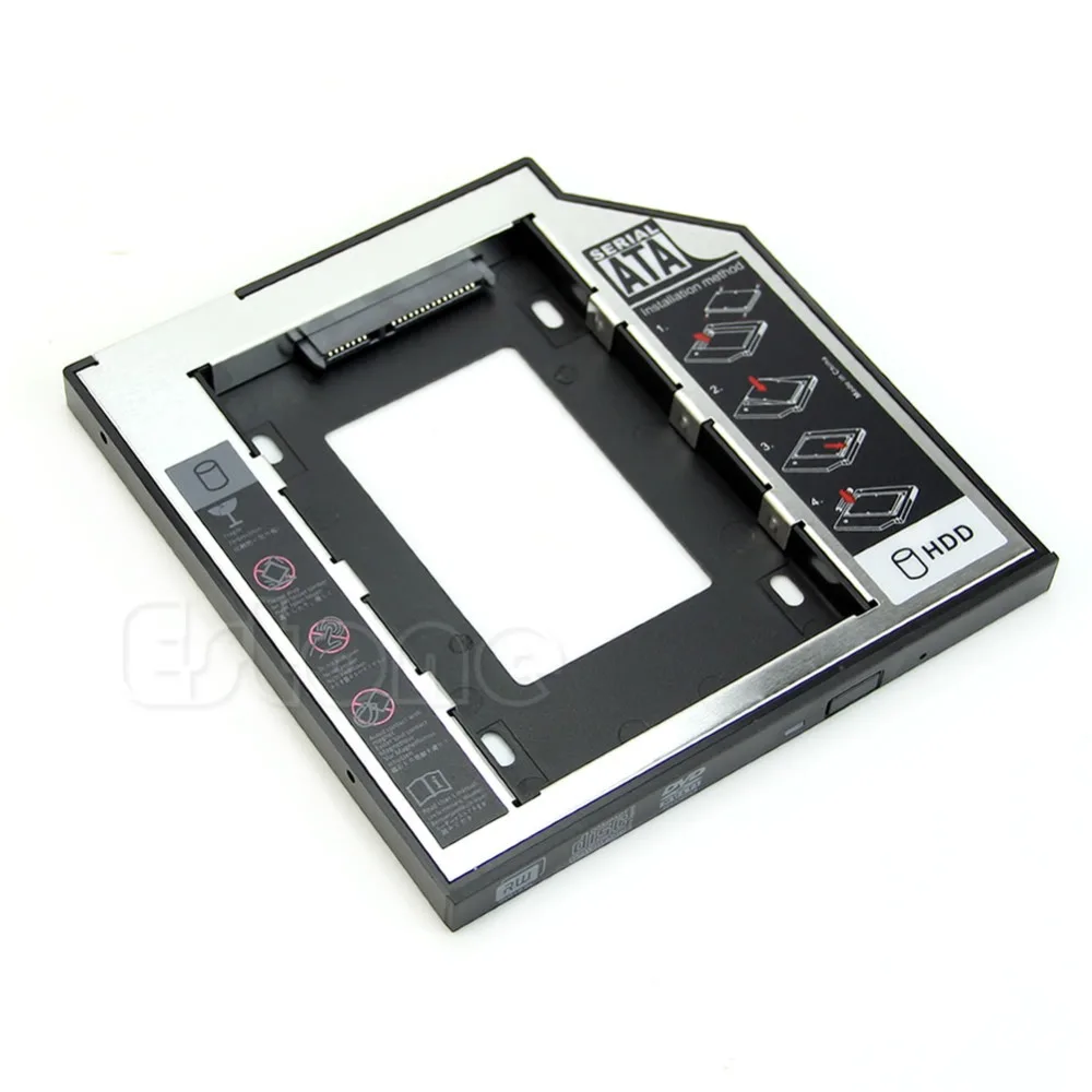  Universal 1PC 9.5mm SATA 2nd HDD SSD Hard Drive Caddy For CD DVD-ROM Optical Bay