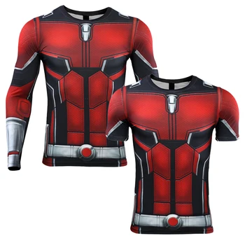 

Superhero Ant-Man T-Shirt 3D Printed Long Sleeve T shirts For Male Fitness Compression Shirt Unisex Short Sleeve Tops